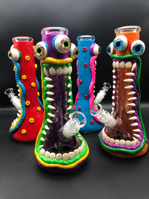 10 Inch 3D Monster Mouth Beaker Bong