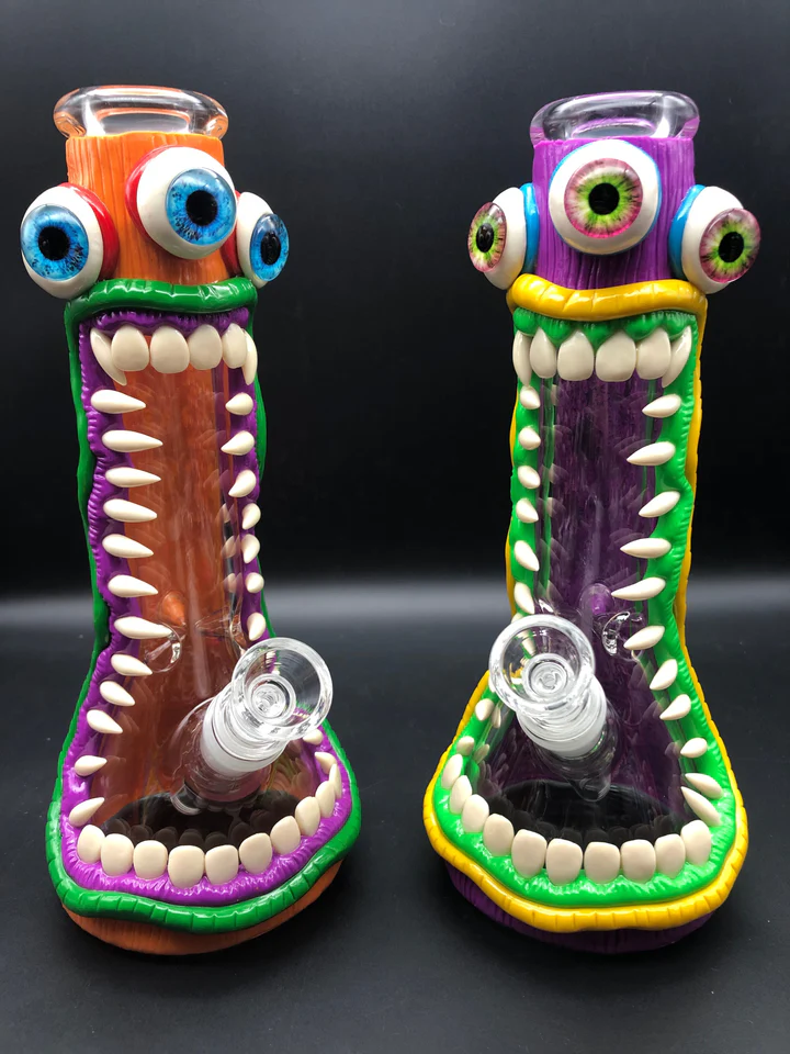 10 Inch 3D Monster Mouth Beaker Bong