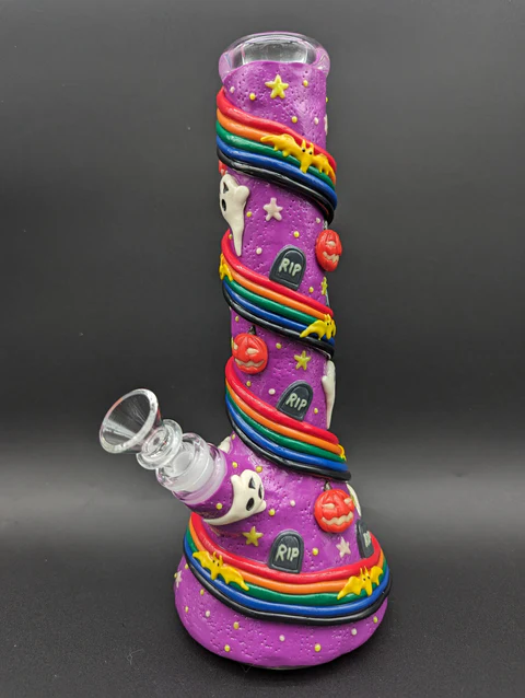 11 Inch Spooky Rainbow Road 3D Beaker Bong