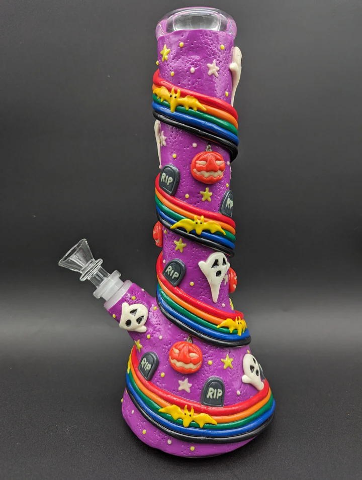 11 inch spooky rainbow road 3d beaker bong2