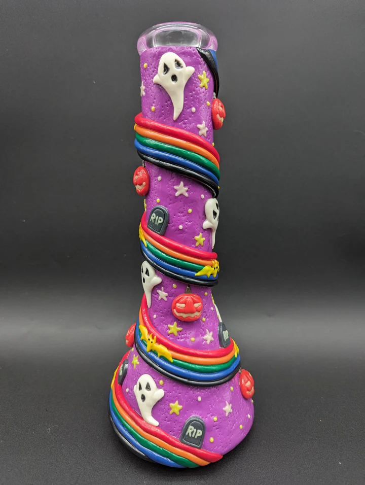 11 inch spooky rainbow road 3d beaker bong3