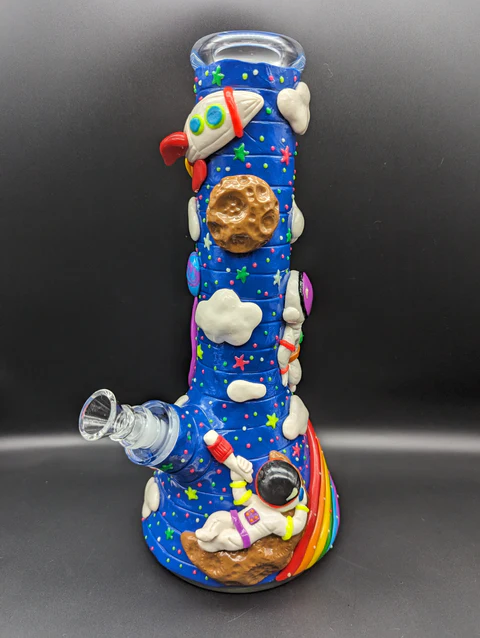 12.5 Inch 3D Outer Space Glass Beaker Bong