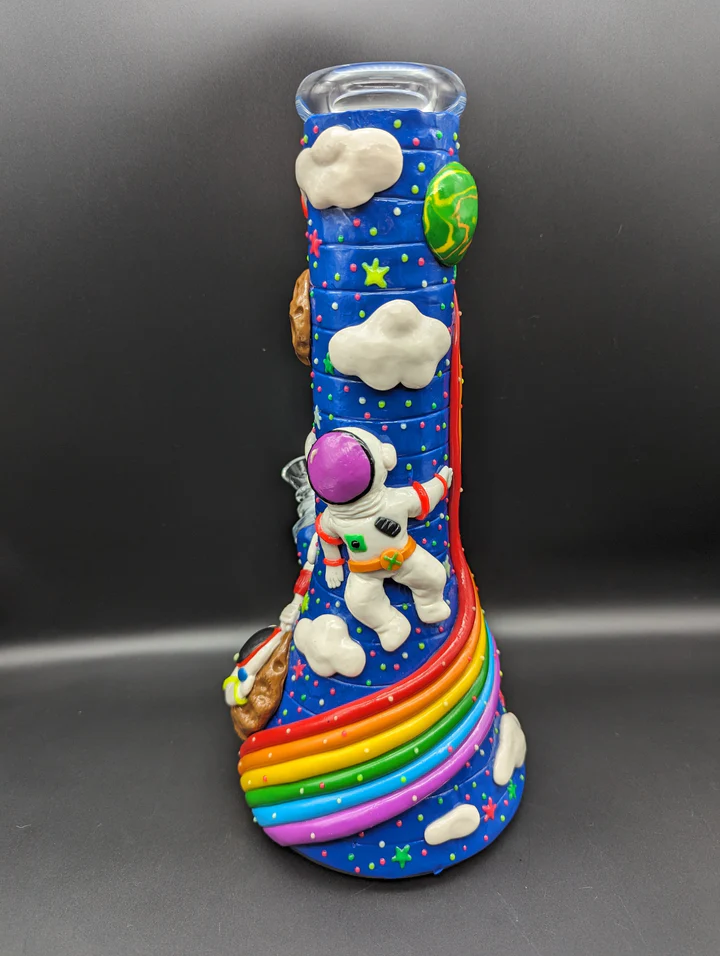 12.5 Inch 3D Outer Space Glass Beaker Bong