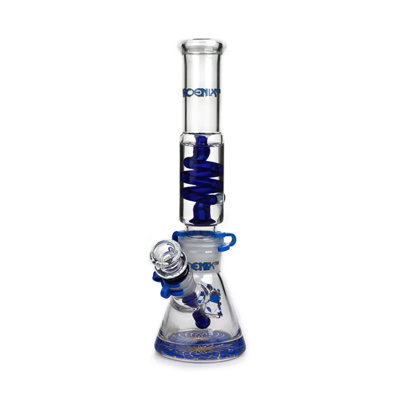 12-Inch Freezable Glycerin Coil Beaker Bong with Detachable Design