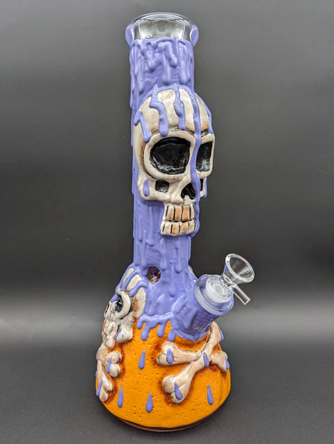 14 Inch 3D Poison Water Skull Beaker Bong