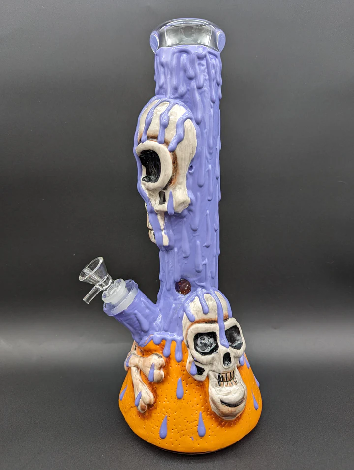 14 Inch 3D Poison Water Skull Beaker Bong