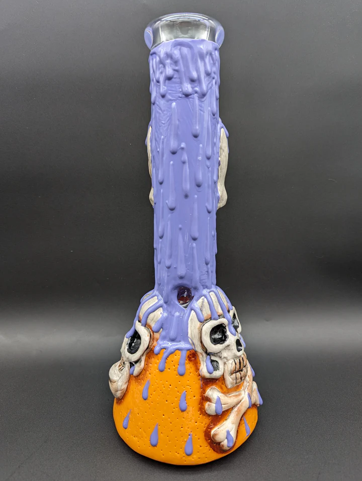 14 Inch 3D Poison Water Skull Beaker Bong