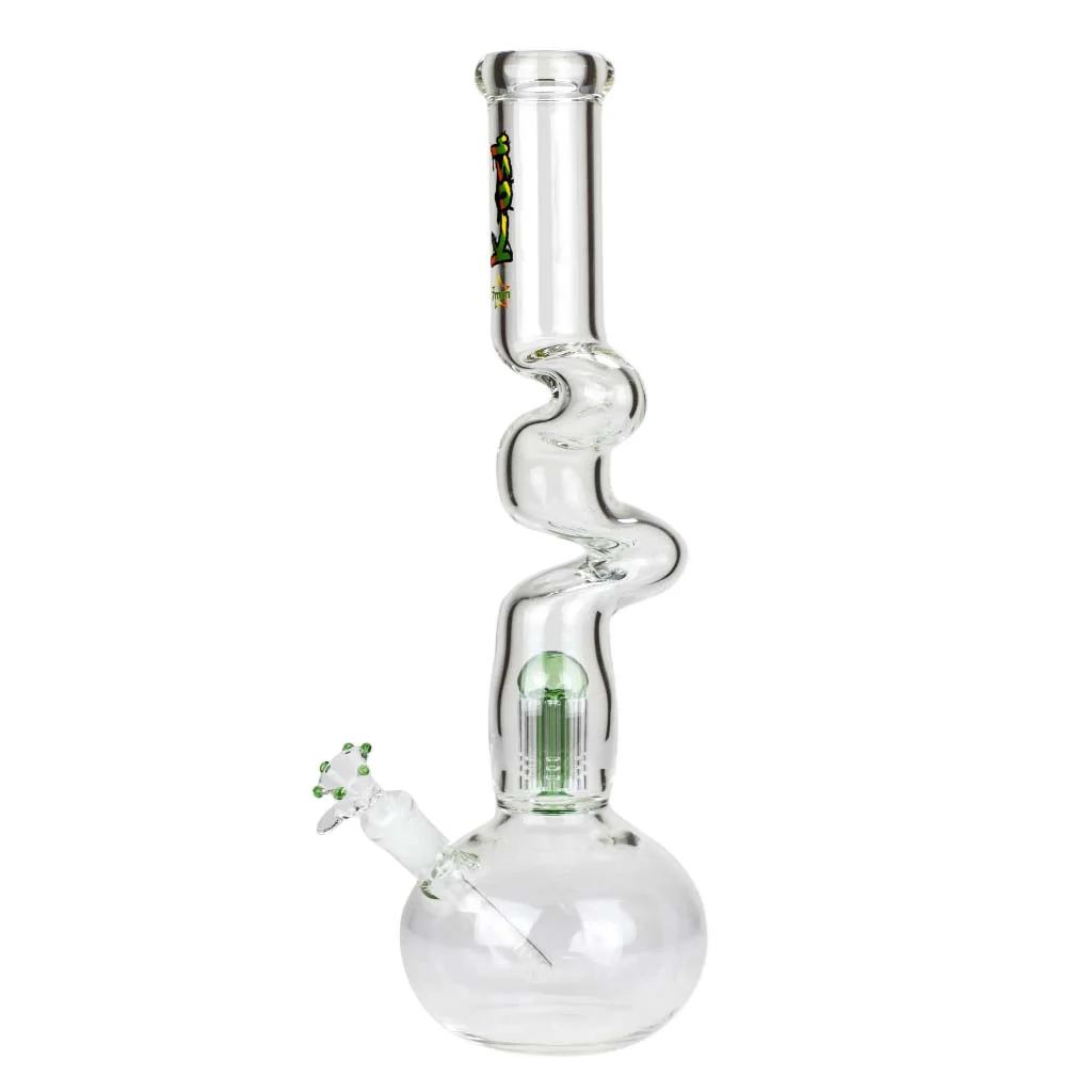 17" Zig-Zag Rasta 420 Glass Bong