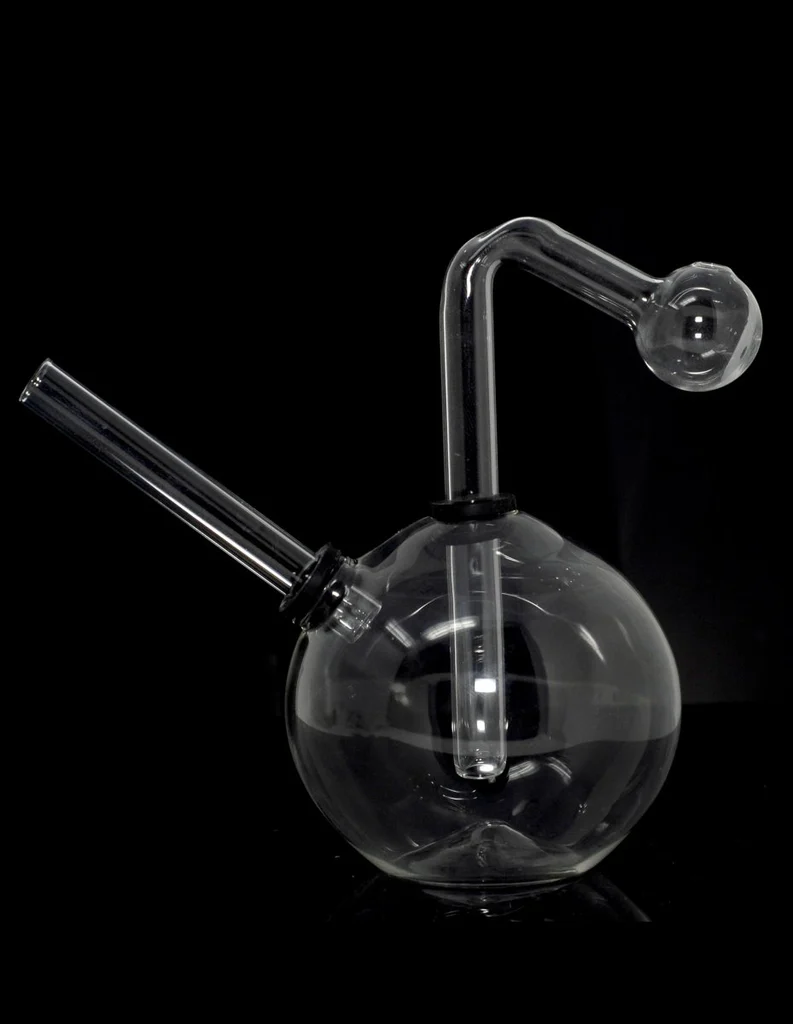 4.5" Ball Shaped Glass Oil Burner Rig Bubbler Waterpipe