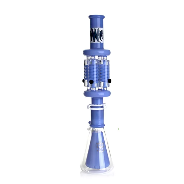 4-Times Freezable Coil Double Beaker Bong with Eye-Catching Design