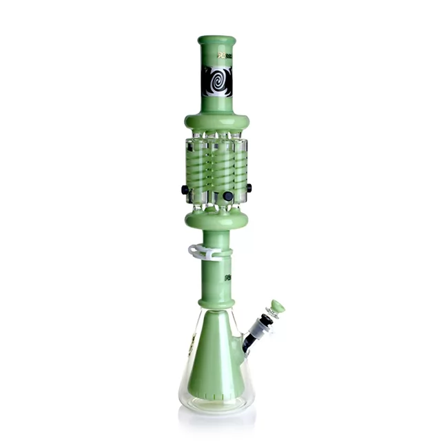 4-Times Freezable Coil Double Beaker Bong with Eye-Catching Design