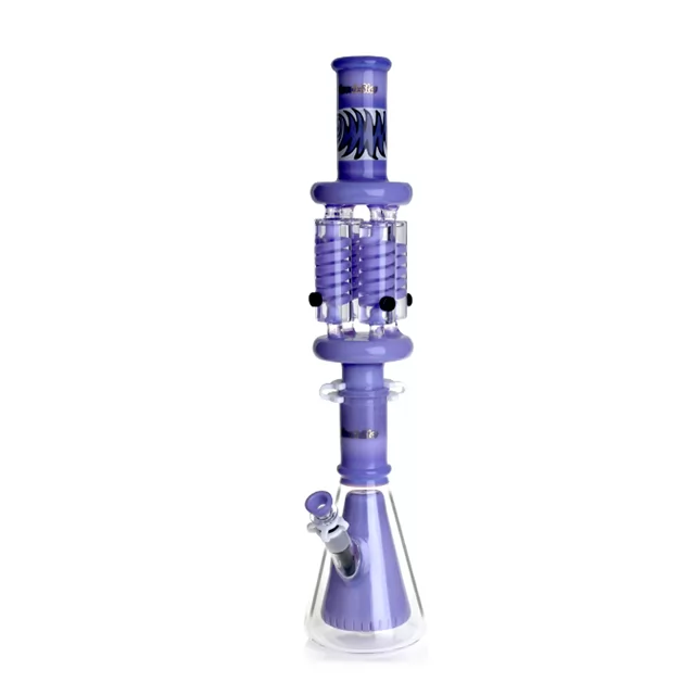 4-Times Freezable Coil Double Beaker Bong with Eye-Catching Design