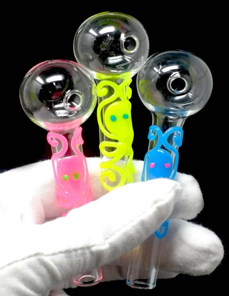 4" Glow in the Dark Glass Oil Burner Pipe