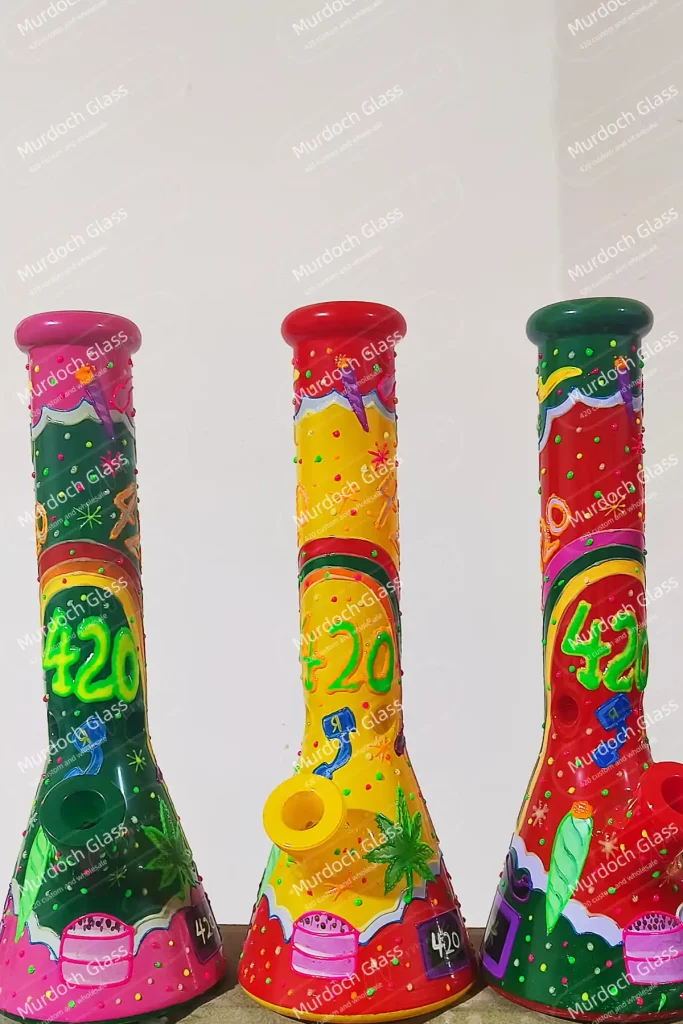 The 420-themed glow-in-the-dark bong, with its vibrant colors, makes a perfect gift.