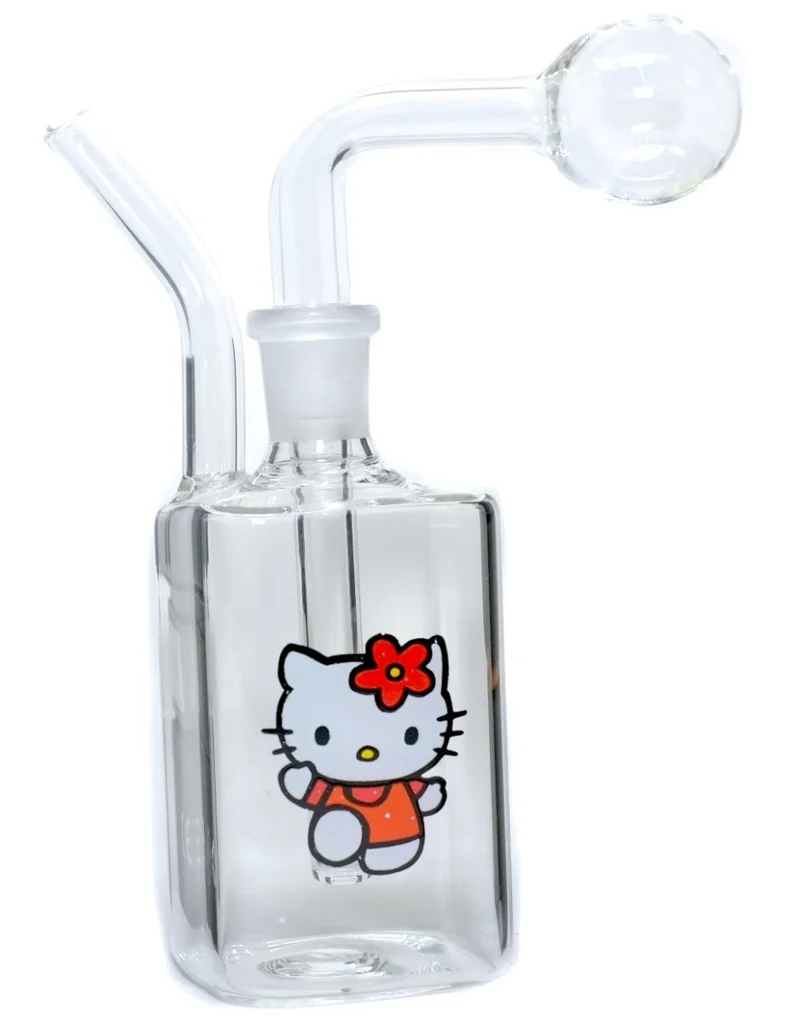 6" Hello Kitty Glass Oil Burner Rig Water Pipe – Adorable Design & Smooth Hits