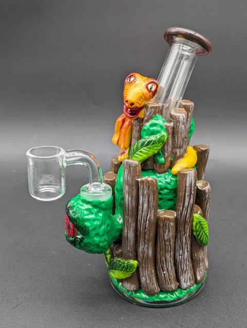 7 Inch Dinosaur Treehouse 3D Glass Dab Rig