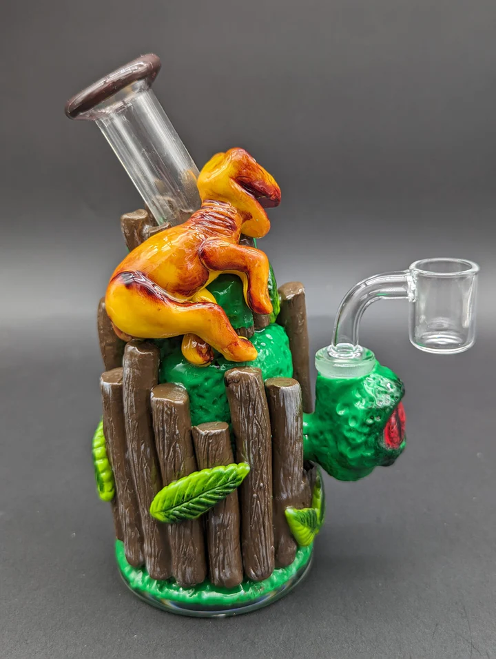 7 Inch Dinosaur Treehouse 3D Glass Dab Rig