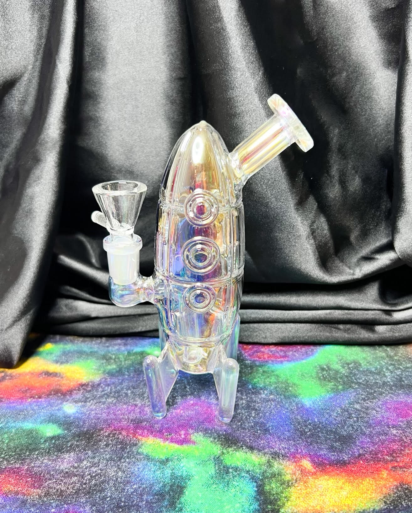 7-Inch Iridescent Rocket Ship Water Pipe/Dab Rig