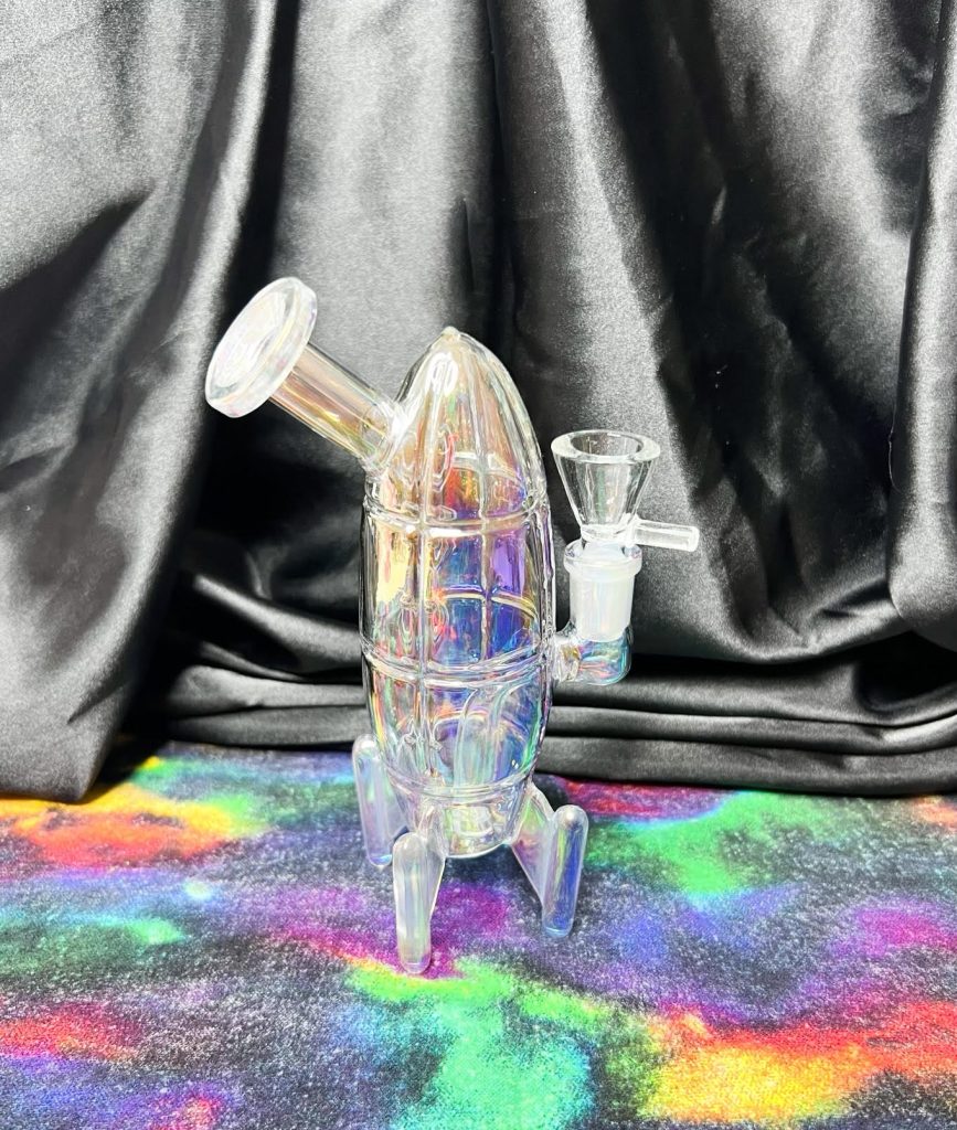 7-Inch Iridescent Rocket Ship Water Pipe/Dab Rig