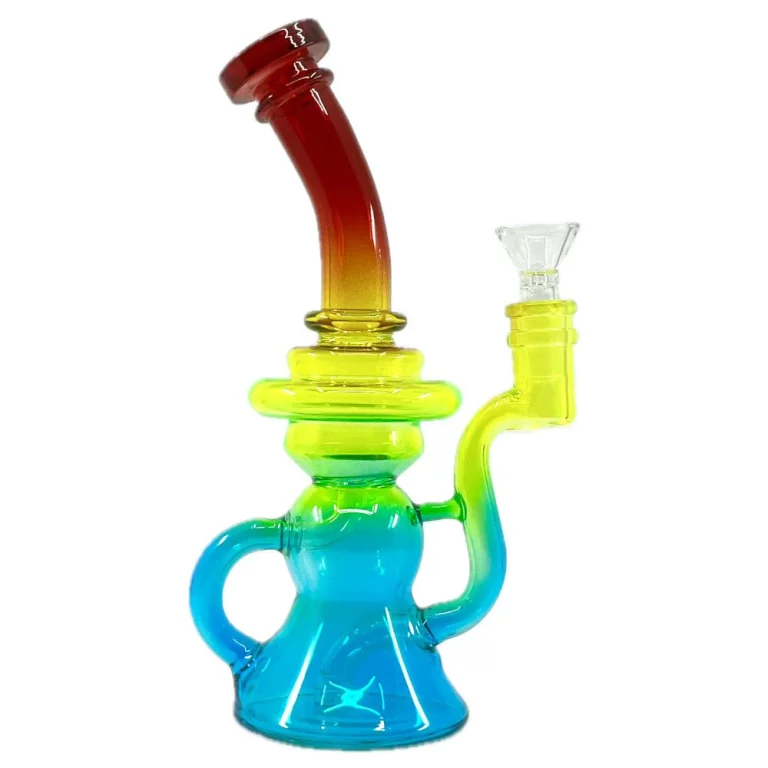 9" Neon Recycler Mini Glass Bong