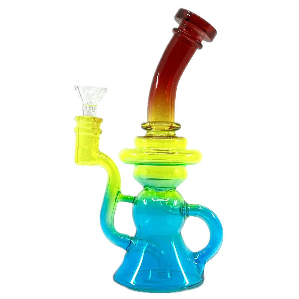 9" Neon Recycler Mini Glass Bong