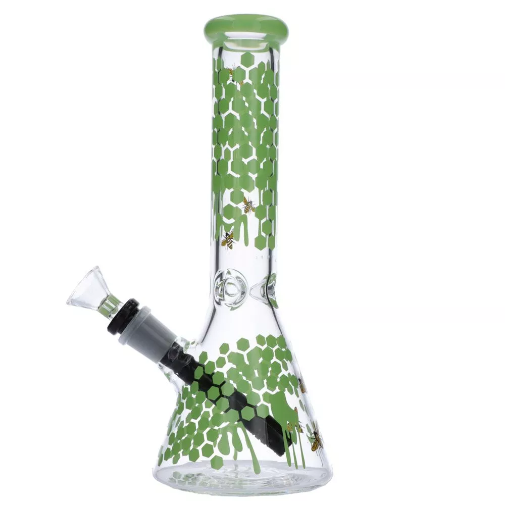 Beaker Base Bong with Honeycomb Design