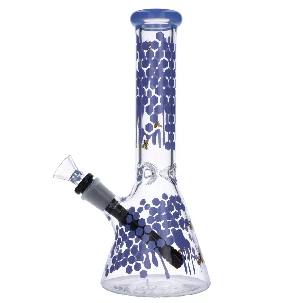 Beaker Base Bong with Honeycomb Design