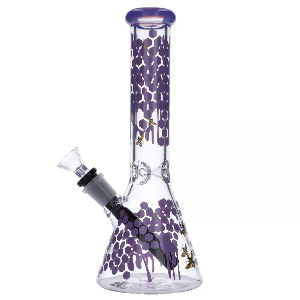 Beaker Base Bong with Honeycomb Design