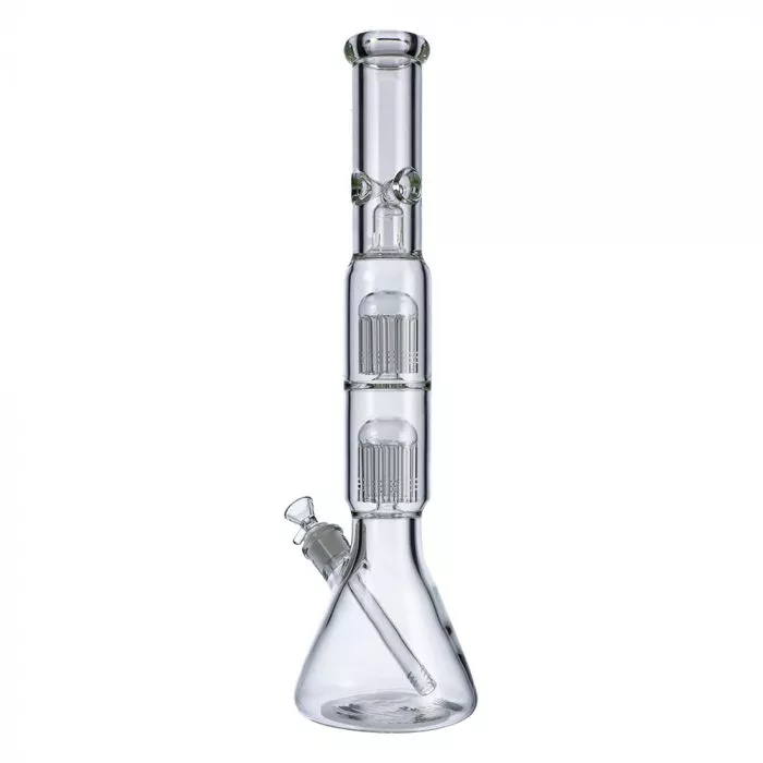 Beaker Base Ice Bong with Double Tree Perc | 19 Inch