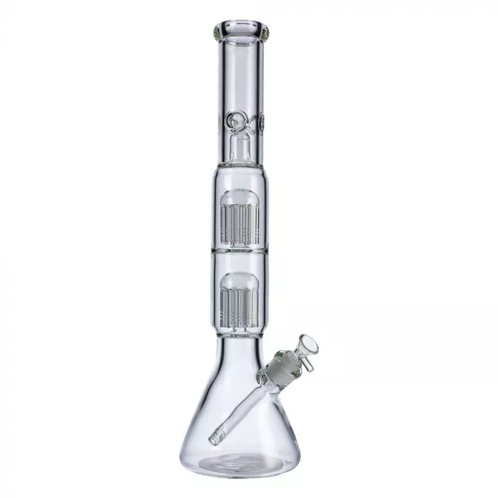 Beaker Base Ice Bong with Double Tree Perc | 19 Inch