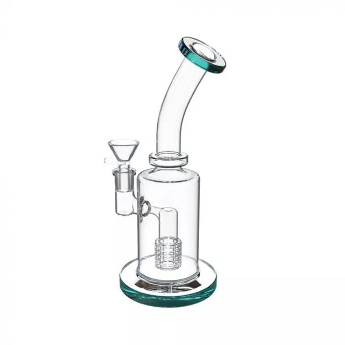 Bent Neck Bong with Matrix Percolator – 8 Inch Handheld Water Pipe