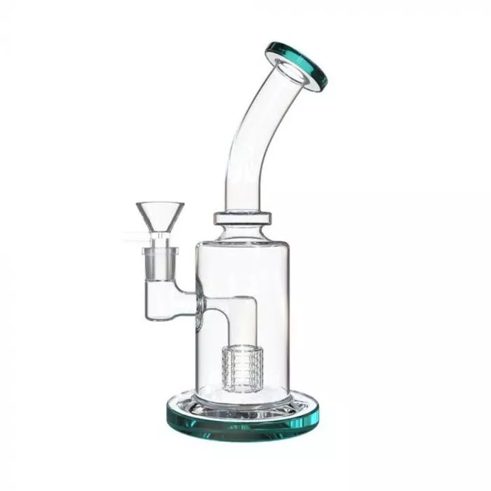 Bent Neck Bong with Matrix Percolator – 8 Inch Handheld Water Pipe