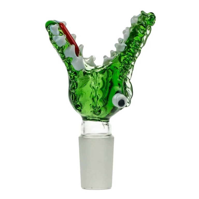 Crocodile Green Glass Bong Bowl | Customizable Colors Available