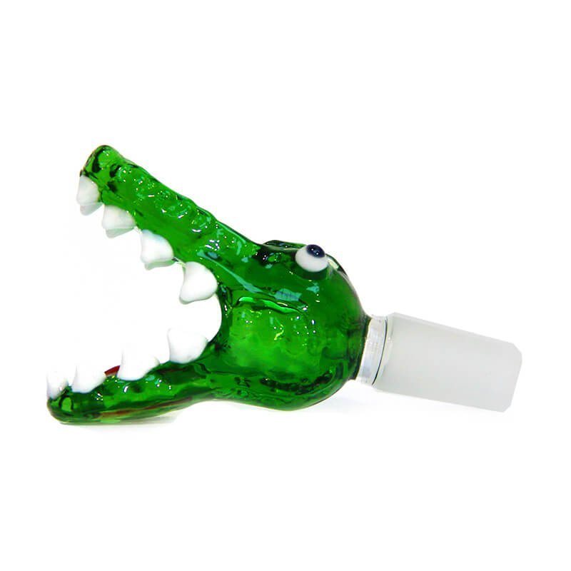 Crocodile Green Glass Bong Bowl | Customizable Colors Available