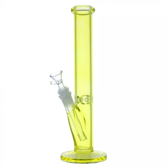 Cylinder Neon Glass Straight Tube Bong