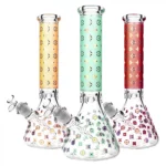 Designer Floral Diamond Print Beaker Base Bong