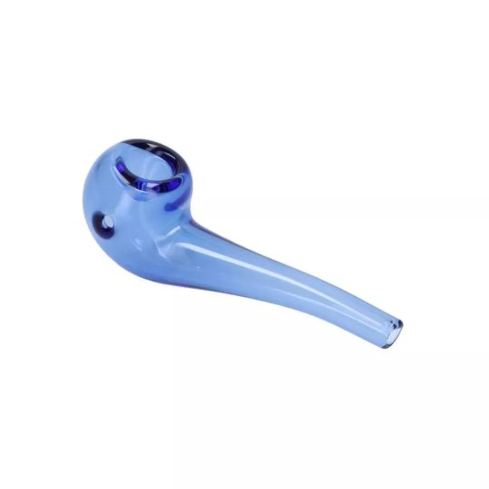 Everyday Essential 4 Inch Bent Spoon Pipe – Borosilicate Glass, Left-Side Carb Hole