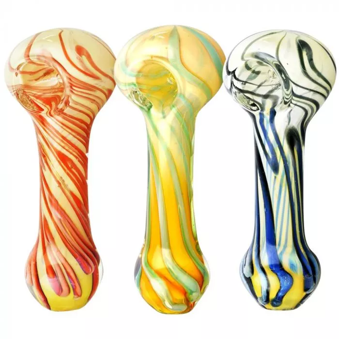 Gilbert Worked Swirl Spoon Pipe – 3.75 Inches, Handcrafted Glass