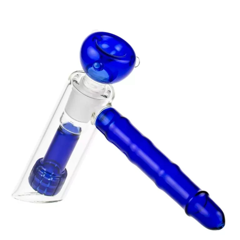 Glass Handheld Bubbler with Drum Perc | Blue