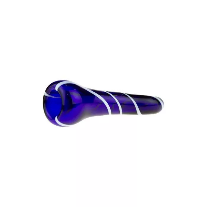 Glass One Hitter Pipe with White Stripes