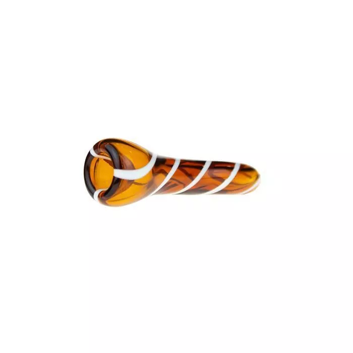 Glass One Hitter Pipe with White Stripes