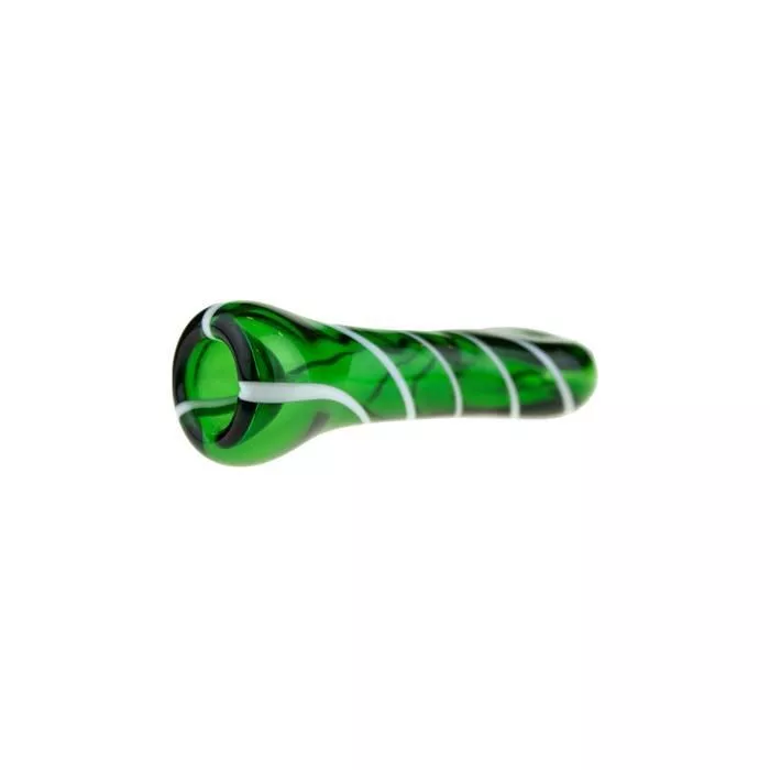 Glass One Hitter Pipe with White Stripes