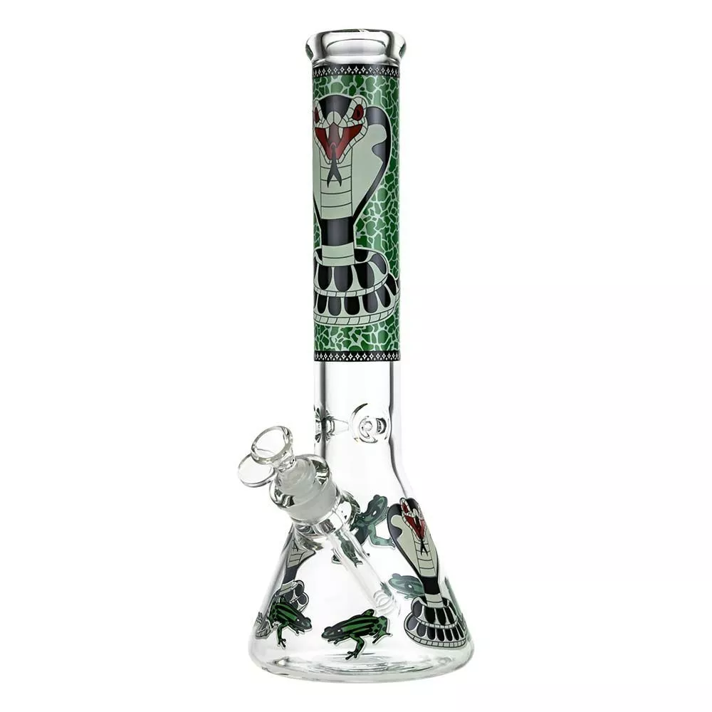 Glow-in-the-Dark Cobra Beaker Ice Bong