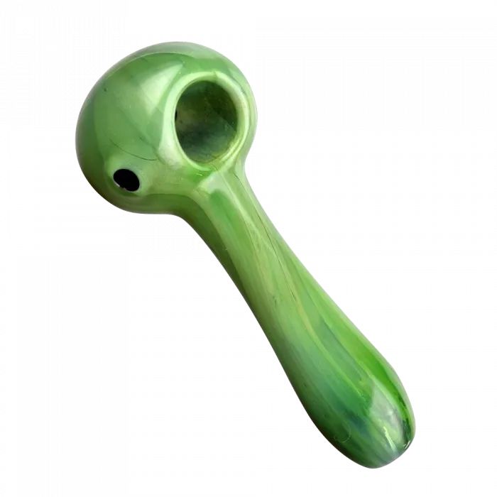 Green Apple Hard Candy Spoon Pipe – 4 Inches, Borosilicate Glass, Carb Hole