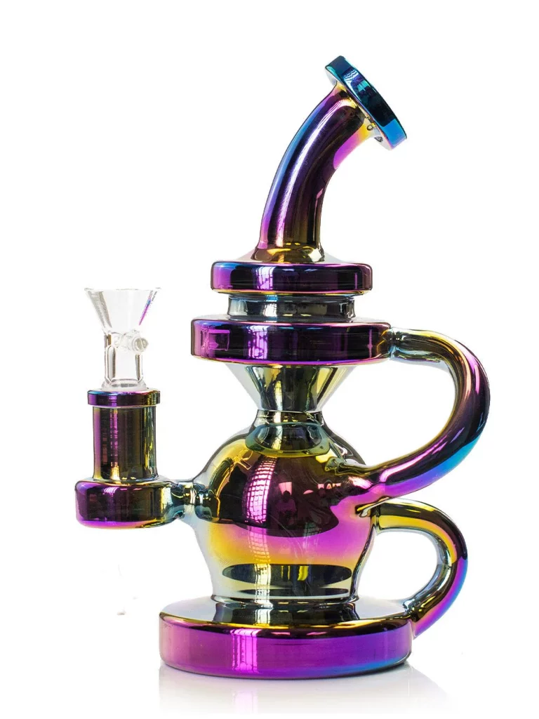 iridescent-recycler-bong-stunning-design-with-smooth-cool-hits