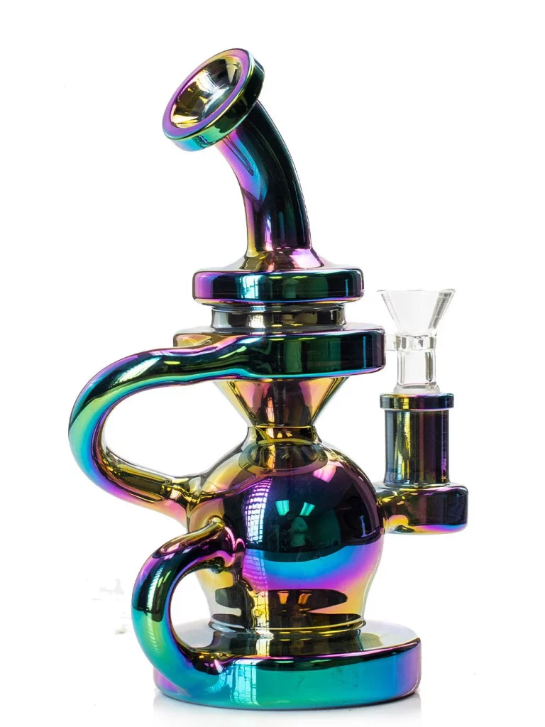 iridescent-recycler-bong-stunning-design-with-smooth-cool-hits