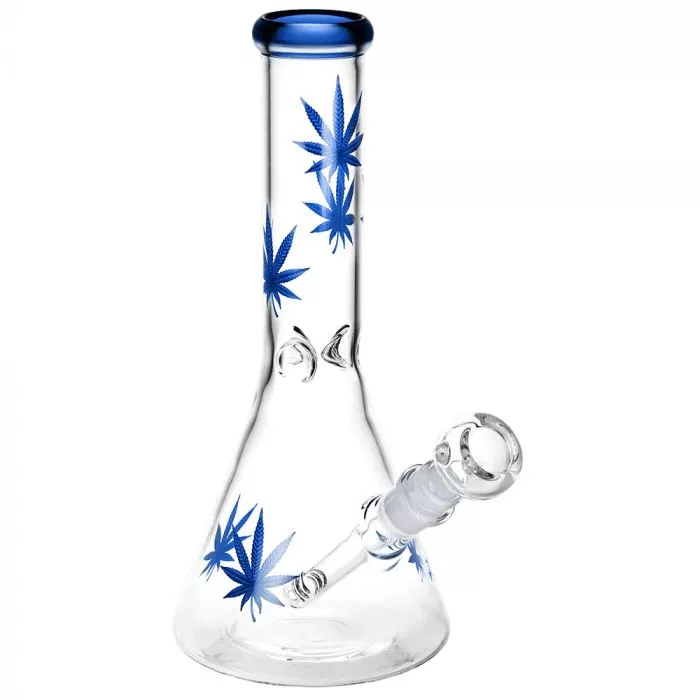 Leaf Print Beaker Glass Bong