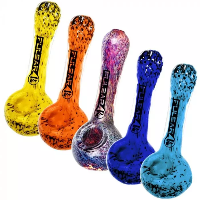 Melting Color Fritted Glass Spoon Pipe