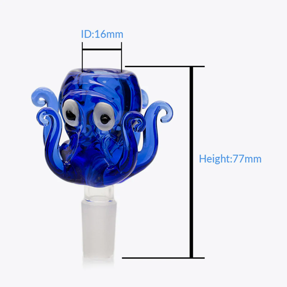 Octopus Bong Glass Bowl | 18mm (Customizable Colors Available)