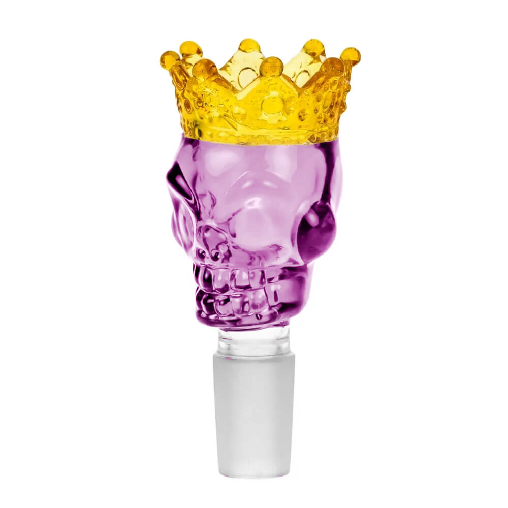 Skull Crown Glass Bong Bowl | Customizable Colors Available